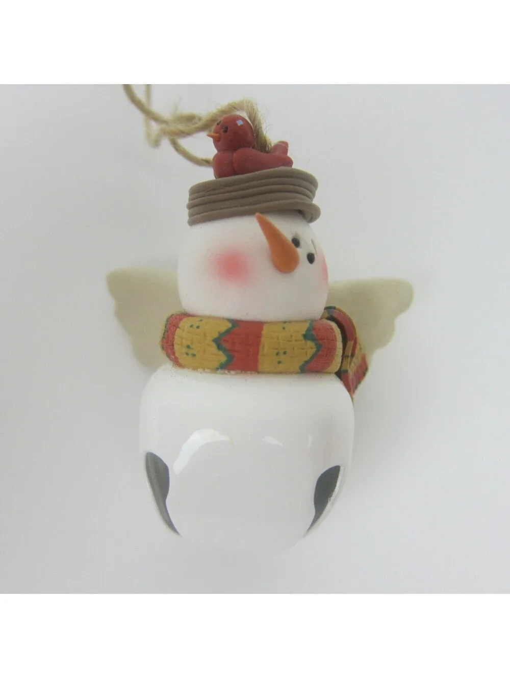 Vintage Snowman Bell Christmas Ornaments Lot of 6 Deb Strain Artist Signed 2005